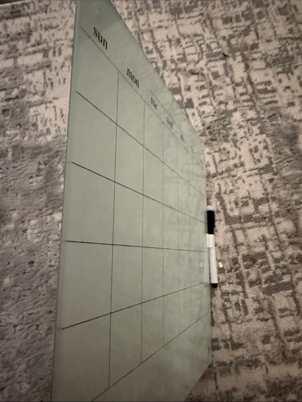 Magnetic Weekly Glass Calendar Board - Glass and White